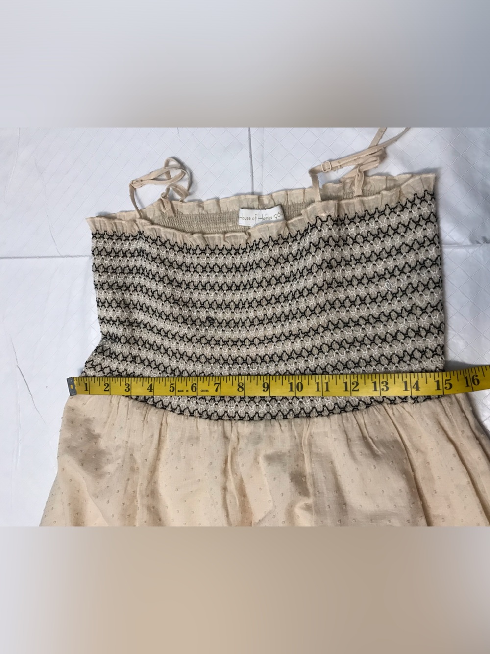 House of Harlow 1960 Cream Maxi Dress with Black Embroidered Accents - Picture 10 of 11